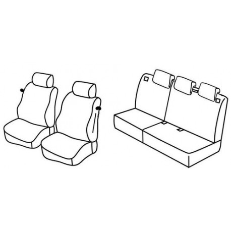 Set coprisedili Superior su misura per auto grigio - nero