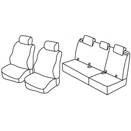 Set coprisedili Superior su misura per auto nero - rosso
