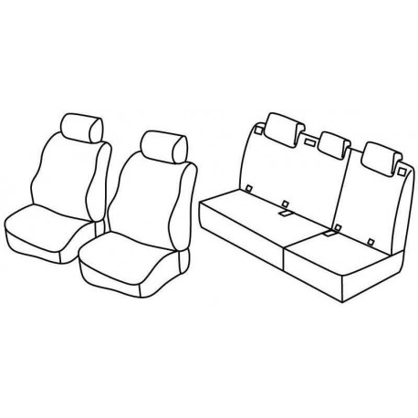 Set coprisedili Superior su misura per auto nero - blu