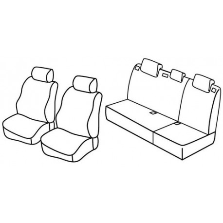 Set coprisedili Superior su misura per auto nero - blu