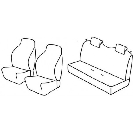 Set coprisedili Superior su misura per auto nero - rosso