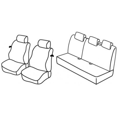 Set coprisedili Superior su misura per auto grigio - nero