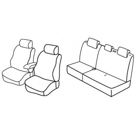 Set coprisedili Superior su misura per auto nero - rosso