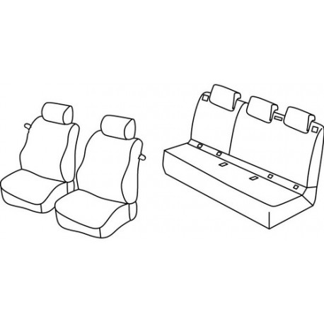 Set coprisedili Superior su misura per auto nero - blu