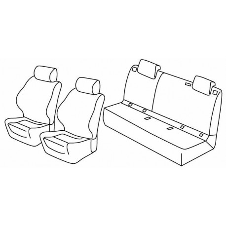 Set coprisedili Superior su misura per auto nero - rosso