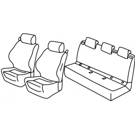 Set coprisedili Superior nero - rosso