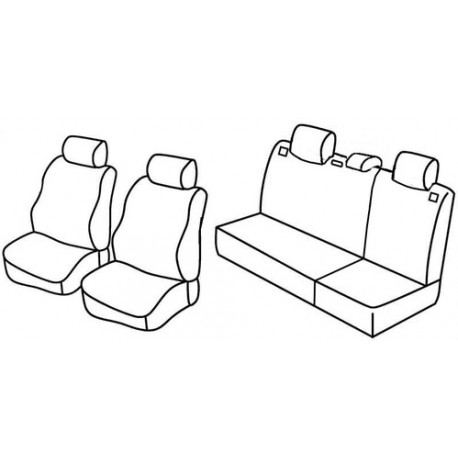 Set coprisedili Superior su misura per auto nero - rosso