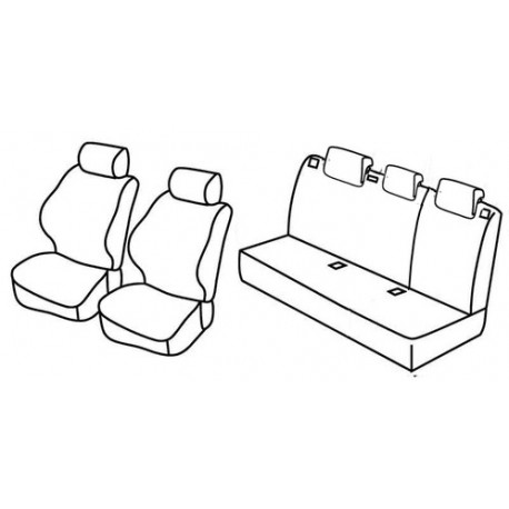 Set coprisedili Superior su misura per auto grigio - nero