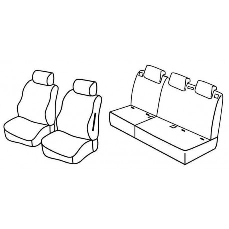 Set coprisedili Superior su misura per auto grigio - nero