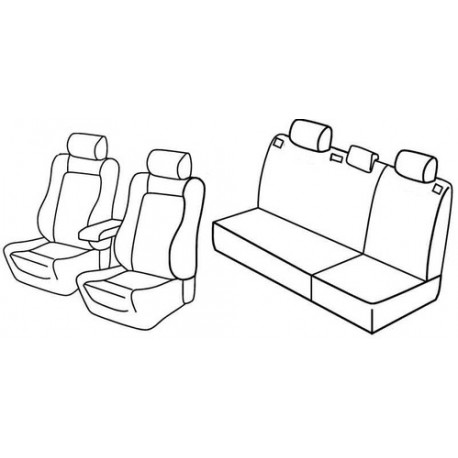 Set coprisedili Superior su misura per auto grigio - nero