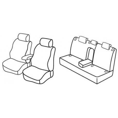 Set coprisedili Superior su misura per auto grigio - nero