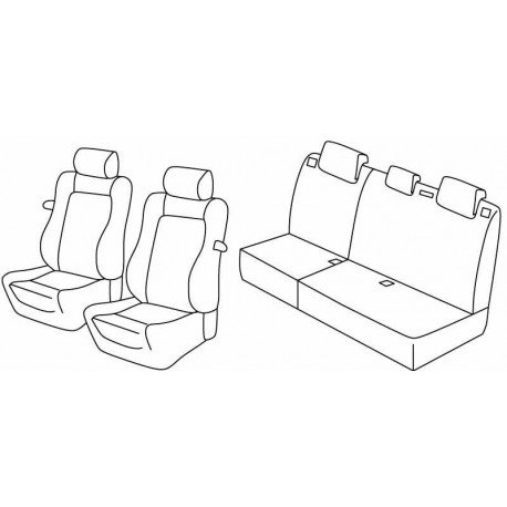 Set coprisedili Superior su misura per auto nero - rosso