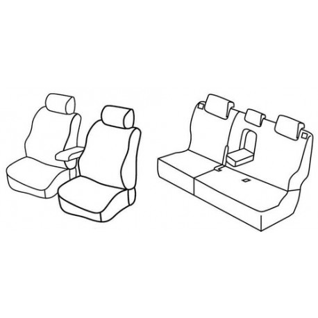 Set coprisedili Superior su misura per auto nero - blu