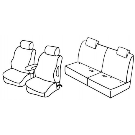 Set coprisedili Superior su misura per auto grigio - nero