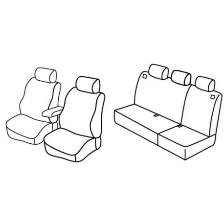 Set coprisedili Superior su misura per auto nero - blu