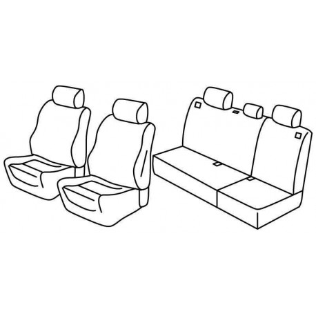 Set coprisedili Superior su misura per auto grigio - nero