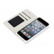Wallet Folio Case cover a libro - Apple iPhone 5 / 5s / SE - bianco
