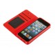 Wallet Folio Case cover a libro - Apple iPhone 5 / 5s / SE - rosso
