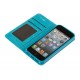 Wallet Folio Case cover a libro - Apple iPhone 5 / 5s / SE - Turchese