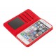 Wallet Folio Case cover a libro - Apple iPhone 6 / 6s - rosso
