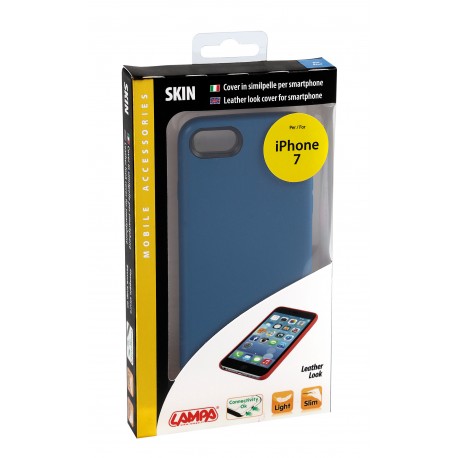 Skin cover in similpelle - Apple iPhone 7 - blu