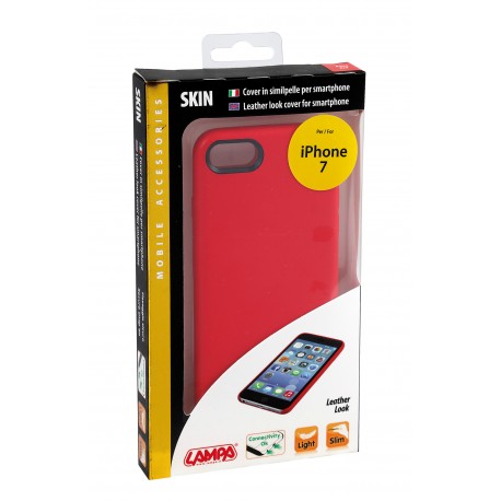 Skin cover in similpelle - Apple iPhone 7 - rosso