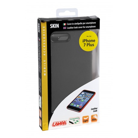 Skin cover in similpelle - Apple iPhone 7 Plus - grigio