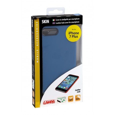 Skin cover in similpelle - Apple iPhone 7 Plus - blu