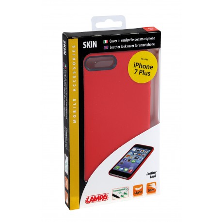 Skin cover in similpelle - Apple iPhone 7 Plus - rosso