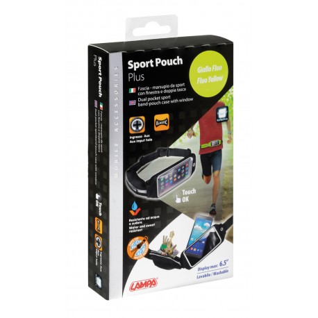 Sport Pouch Plus fascia-marsupio da sport con finestra e doppia tasca - Giallo fluo