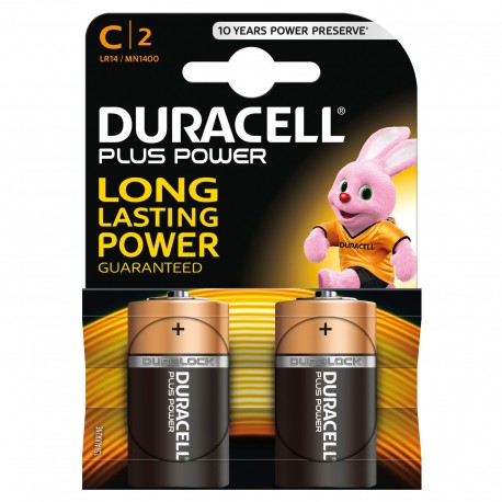 Duracell Plus Power mezza torcia C 2 pz