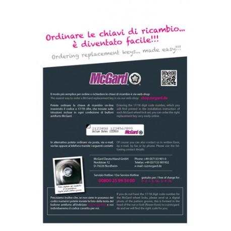 Chiave di ricambio McGard