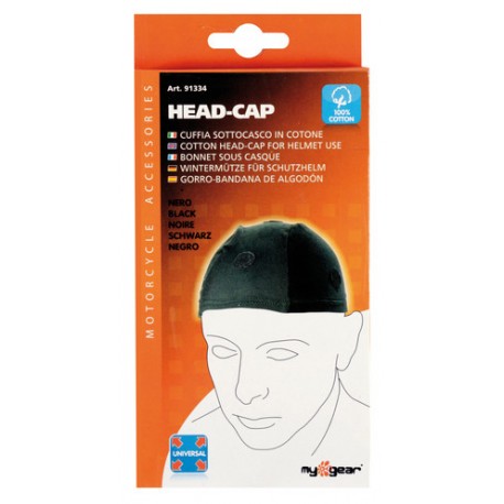 Cuffia sottocasco in cotone - nero