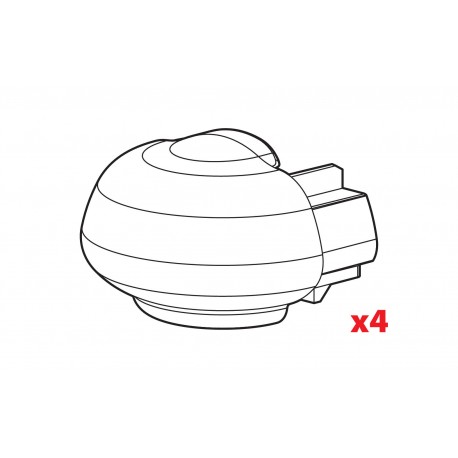 Set 4 tappi per barre Alumia Rail-Pro In-Rail Alu