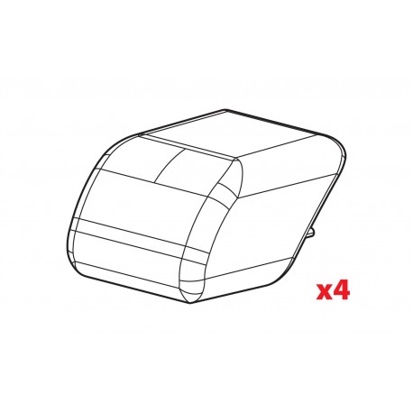 Set 4 tappi per barre Quadra Rail-Top In-Rail Steel