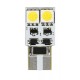 12V Hyper-Led 12 - 4 SMD x 3 chips - T10 - Bifocus - W2.1x9.5d bianco doppia polarita' resistenza incorporata