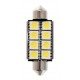 12V Hyper-Led 24 - 8 SMD x 3 chips - 15x42 mm - SV8.5-8 bianco doppia polarita' resistenza incorporata
