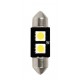 12V Hyper-Led 6 - 2 SMD x 3 chips - C5W - 10x36 mm - SV8.5-8 bianco doppia polarita' resistenza incorporata