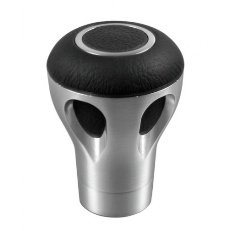 Fox Pomello leva cambio nero alluminio spazzolato e pelle