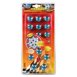 Kit 20 copribulloni diametro 17 mm blu con inserto crystal