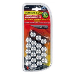 Copribulloni in acciaio cromato diametro 17 mm