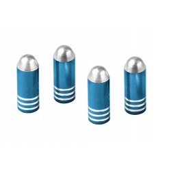 Bullet blu Set 4 tappi coprivalvola in lega di alluminio bicolore