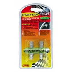 Sport Cap Hexagonal Set 4 tappi coprivalvola in lega di alluminio