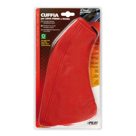 Cuffia in pelle leva freno a mano rosso