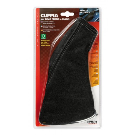 Cuffia in pelle leva freno a mano nera grigio