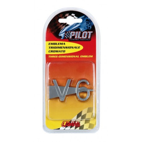 Emblema 3D cromato V6