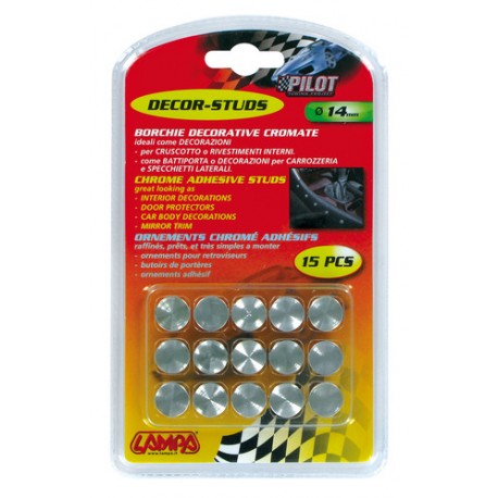 Borchie cromate 15 pezzi diametro 14 mm