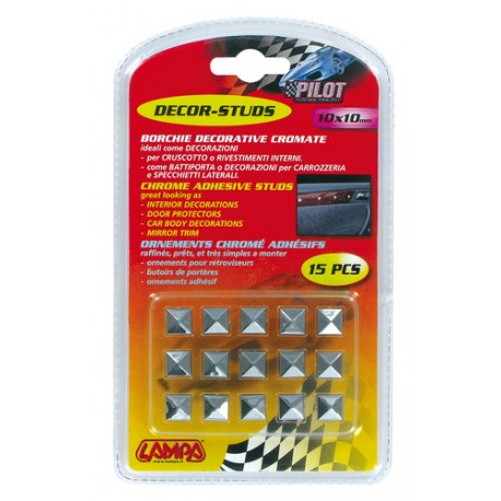 Borchie cromate 15 pezzi 10x10 mm