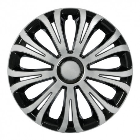 Avera Silver & Black Kit 4 copricerchi coppe ruota diametro 15