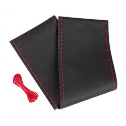 Premium coprivolante in pelle - L - diametro 37/39 cm - nero/rosso
